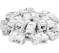 TRENDnet, TC-K25C6, Prise Keystone Cat6, lot de 25, terminaison à angle de 90°, compatible avec les câbles Cat5, Cat5e et Cat6, étiquetage à code couleur pour le câblage T568B
