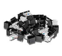 TRENDnet, TC-K25C6BK, Prise Keystone Cat6, lot de 25, terminaison à angle de 90°, compatible avec les câbles Cat5, Cat5e et Cat6, étiquetage à code couleur pour le câblage T568B