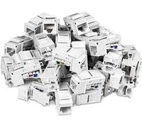TRENDnet TC-K50C6 Cat6 RJ45 Keystone Jack Lot de 50, Compatible avec Le câblage Cat5/Cat5e/Cat6, terminaison à Angle de 90° Blanc