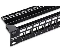TRENDnet Panneau de brassage TC-KP24S 24 ports keystone blindé 1U 19" protège contre le bruit EMI/RFI