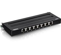 TRENDnet, TC-P08C6AS, Panneau de brassage blindé Cat6A à 8 ports, prêt pour le montage mural, compatible 10G, Cat5e, Cat6, Cat6A, étiquetage à code couleur pour le câblage T568A et T568B