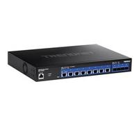 TRENDnet Commutateur Web intelligent 12 ports 10G, 8 ports RJ-45 10G, 4 emplacements SFP+, prise en charge VLAN, QoS, LACP et IPv6, gestion intelligente Web, boîtier montable en rack, noir, TEG-7124WS