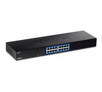TRENDnet Commutateur Gigabit TEG‑S17 – 16 ports RJ45, 32 Gbit/s, sans ventilateur, métal, noir