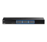 TRENDnet Commutateur Gigabit TEG-S25 – 24 ports RJ-45, 48 Gbit/s, sans ventilateur, boîtier métal, noir