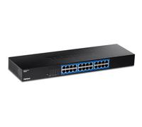 TRENDnet Commutateur Gigabit TEG-S25 – 24 ports RJ-45, 48 Gbit/s, sans ventilateur, boîtier métal, noir