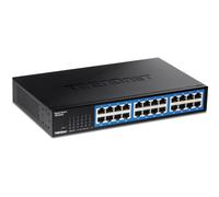 TRENDnet, TEG-S25D, Commutateur de Bureau Gigabit 24 Ports, 24 Ports Gigabit RJ-45, capacité de Commutation 48 Gbit/s, Conception sans Ventilateur, boîtier métallique, Alimentation Interne, Noir