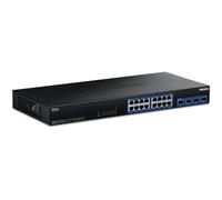 TRENDnet, TEG-S50204, Commutateur 20 Ports 2,5G/Multi-Gig avec Ports SFP+ 10G, 16 Ports RJ-45 2,5G, 4 Ports SFP+ 10G, 160 Gbit/s, Montage en Rack 1U, Noir