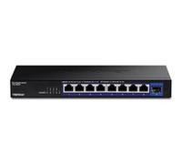 TRENDnet, TEG-S5091, Switch 2,5G Non géré à 9 Ports avec Port SFP+ 10G, 8 Ports 2,5GBASE-T, capacité de Commutation de 60 Gbit/s, sans Ventilateur, montable au Mur, Noir