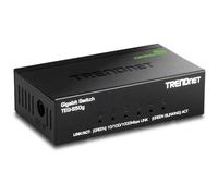 TRENDnet, TEG-S50G, Mini commutateur Gigabit 5 Ports, TEG-S50g, GREENnet Technology, commutateur réseau Ethernet de Bureau en métal, 5 Ports Gigabit, sans Ventilateur, Noir