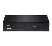 TRENDnet, TEG-S51SFP, Commutateur de Bureau Compact en métal Gigabit 5 Ports avec Emplacement SFP, Conception sans Ventilateur, Montage Mural, Noir