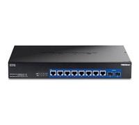 TRENDnet TEG-S7102 Commutateur non géré 10 ports 10 G, 8 ports RJ-45 10 G, 2 ports SFP+ 10 G, capacité de commutation 200 Gbit/s, design rack, protection à vie, noir