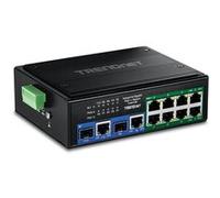 TI-BG108 - Version v1.0R - commutateur - industriel - non géré - 8 x 10/100/1000 (PoE++) + 2 x combinaison Gigabit SFP/RJ-45 - Montage sur rail DIN,
