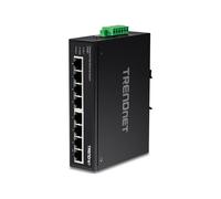 TRENDnet TI-E80 - Commutateur - non géré - 8 x 10/100 - Montage sur rail DIN, fixation murale - Tension CC - Conformité TAA