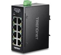TRENDnet TI-ELC80 - Version V1.xR - commutateur - industrial, mini - 8 x 10/100 - Montage sur rail DIN, fixation murale - Conformité TAA G