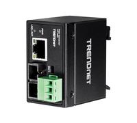 TRENDnet, TI-F10SC, Convertisseur Fibre Optique SC multimode 100Base-FX Industriel ardened (2 km, 1,2 Mile), boîtier IP40, Noir