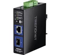 TRENDnet Convertisseur industriel de médias 10G SFP+, TI-F711SFP, température extrême IP50, diviseur Ethernet, rail DIN et supports muraux inclus, compatible avec NDAA TAA pour usage gouvernemental