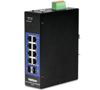 TRENDnet, TI-G102i, Commutateur Industriel Gigabit L2 sur Rail DIN géré à 10 Ports, 8 X Gigabit, 2 emplacements SFP, Montage sur Rail DIN, IP30
