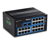 TRENDnet TI-G262 - Version v1.0R - commutateur - durci, industriel - non géré - 24 x Ethernet Gigabit + 2 x Gigabit SFP - Montage sur rail DIN, fixation murale - Conformité TAA - pour P/N: TI-MGBRJ, T