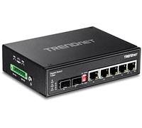 TRENDnet, TI-G62, Commutateur Gigabit Industriel renforcé à 6 Ports sur Rail DIN, capacité de Commutation de 12 Gbit/s, boîtier métallique IP30 (-40 à 75 °C), Supports Rail DIN et muraux Inclus, Noir