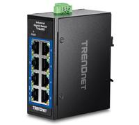 TRENDnet Mini commutateur industriel Gigabit DIN-Rail TI-GLC80 – 8 ports, IP30, 16 Gbit/s, noir