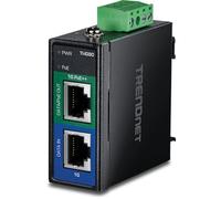TRENDnet, TI-IG90, Injecteur Industriel renforcé 90 W Gigabit 4Ppoe, 4 Paires d'alimentation sur Ethernet, Poe (15,4 W), Poe+ (30 W), Alimentation 4 Ppoe (90 W), IP30, Rail DIN/Montage Mural Inclus