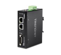 Trendnet TI-M12 Régulateur Ethernet 2x RJ45 10/100 Mbps, RS-232, Alimentation 12-56V, Montage Rail DIN, Boîtier Métal IP30, -40°C à 75°C