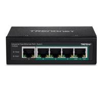 TRENDnet TI-PE50 - Commutateur - non géré - 4 x 10/100 (PoE+) + 1 x 10/100 - Montage sur rail DIN, fixation murale - PoE+ (90 W) - Tension CC - Conformité TAA G