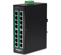 TRENDnet TI-PG160 - Commutateur - non géré - 16 x 10/100/1000 (PoE+) - Montage sur rail DIN, fixation murale - PoE+ (240 W) - Conformité TAA G