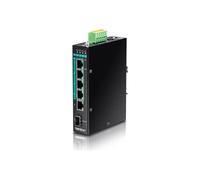 TRENDnet TI-PG541 - Commutateur - 4 x 10/100/1000 (PoE+) + 1 x 10/100/1000 + 1 x Gigabit SFP - Montage sur rail DIN - PoE+ (120 W) - Conformité TAA