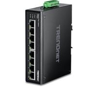 TRENDnet Commutateur non géré TI-PG80 8 x 100/1000/10000 PoE+ 200 W Rail DIN fixation murale CC TAA