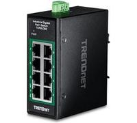 TRENDnet TI-PGLC80 - Version V1.xR - commutateur - industrial, mini - 8 x 10/100/1000 (PoE+) - Montage sur rail DIN, fixation murale - PoE+ (200 W) - Conformité TAA