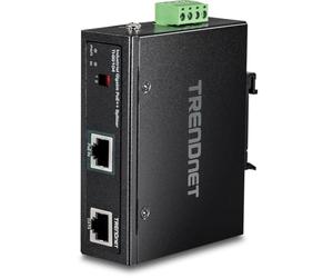 TRENDnet, TI-SG104, Répartiteur Industriel Gigabit UPoE, Deux Sorties d'alimentation CC, Montage sur Rail DIN ou Mural, Sortie de Tension réglable