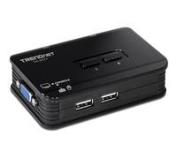 TRENDnet, TK-207K, Commutateur KVM USB 2 ports, contrôlez deux ordinateurs avec un seul ensemble de commandes de console, résolution 2048 x 1536