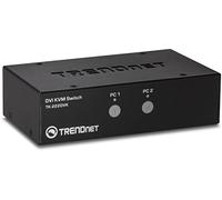 TRENDnet, TK-222DVK, Commutateur KVM DVI 2 ports avec audio, gestion de deux PC, touches de raccourci, USB 2.0, boîtier métallique, utilisation avec un moniteur DVID-D