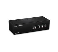 Trendnet TK-440DP Commutateur KVM 4 Ports DisplayPort 4K Ultra HD 3840x2160 144Hz, USB 2.0, Audio 3.5mm, Ethernet RJ-45, Noir/Argent