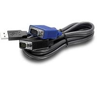 TRENDnet TK-CU10 Câble KVM USB VGA 2 en 1,VGA/SVGA HDB 15 broches mâle à mâle, USB 1.1 Type A, 10 pieds (3,1 m), connexion d'ordinateurs avec ports VGA et USB
