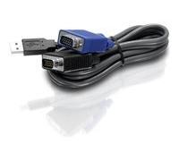 TRENDnet TK CU15 - Câble clavier / vidéo / souris (KVM) - USB, HD-15 (VGA) (M) pour HD-15 (VGA) (M) - 4.5 m - noir