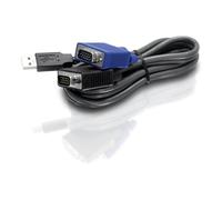 TRENDnet TK CU15 - Câble clavier / vidéo / souris (KVM) - USB, HD-15 (VGA) (M) pour HD-15 (VGA) (M) - 4.5 m - noir
