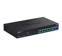 TRENDnet, TPE-1021WS, Commutateur Gigabit Web Smart PoE+ 10 Ports avec 8 Ports Gigabit PoE+, 2 emplacements SFP, Budget PoE 130 W, VLAN, QoS, LACP, routage Statique IPv4/IPv6