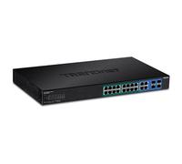 Trendnet TPE-1620WSF commutateur réseau Géré L2/L3 Gigabit Ethernet (10/100/1000) Connexion Ethernet, supportant l'alimentation via ce port (PoE) 1U Noir