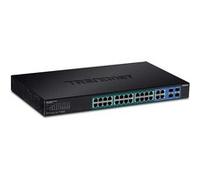 TRENDnet, TPE-2840WS, Commutateur Web Smart PoE+ 28 Ports, 24 Ports Gigabit, 4 Ports Gigabit partagés (RJ-45 ou SFP), Budget PoE de 185 W, capacité de Commutation de 56 Gbit/s