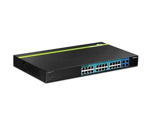 Trendnet TPE-2840WS commutateur réseau Géré Gigabit Ethernet (10/100/1000) Connexion Ethernet, supportant l'alimentation via ce port (PoE) 1U Noir