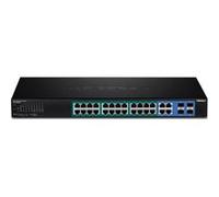 TRENDnet TPE 5028WS - Commutateur - intelligent - 24 x 10/100/1000 (PoE+) + 4 x SFP Gigabit combiné - de bureau, Montable sur rack - PoE+ (370 W) - CA 100 - 240 V - Conformité TAA G