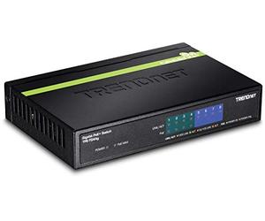 TRENDnet, TPE-S50, Commutateur Fast Ethernet PoE+ 6 Ports, Budget PoE 60 W, capacité de Commutation 1,2 Gbit/s, métal, Noir
