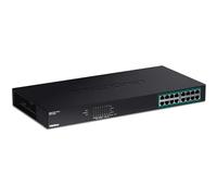 TRENDnet, TPE-TG160G, Commutateur Gigabit PoE+ 16 Ports, 16 Ports Gigabit PoE+, Budget d'alimentation PoE 246 W, Capacité de Commutation 32 Gbit/s, Commutateur de Bureau, Commutateur réseau Ethernet