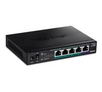 TRENDnet, TPE-TG350, Commutateur PoE+ 2,5 G Non géré à 5 Ports, sans Ventilateur, Conception de Bureau compacte, boîtier métallique, Ports 2,5 GBASE-T, IEEE 802.3bz, Budget PoE 55 W, Noir