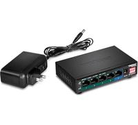 TRENDnet, TPE-TG51G, Commutateur Gigabit PoE+ 5 Ports, commutateur Dip pour caméra, Extension PoE+ 200 m (656 pi), Budget PoE 60 W, Noir