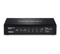 TRENDnet TPE TG611 - Commutateur - 4 x 10/100/1000 (PoE+) + 1 x 10/100/1000 (liaison montante) + 1 x Gigabit SFP - de bureau - PoE+ (65 W) - Conformité TAA