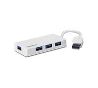 Trendnet TU3-H4E Hub USB 3.2 Gen 1 Type-A 4 Ports 5000 Mbit/s Blanc - Dimensions 80x37x13mm - Compatible Windows, macOS, Linux - Certifié CE/FCC