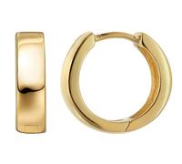 trendor Boucles d'oreilles créoles petites, argent 925 plaqué or brillant, ⌀ 14 mm, 21720